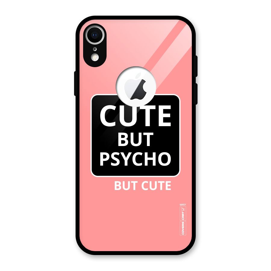 Psycho But Cute Glass Back Case for iPhone XR Logo Cut