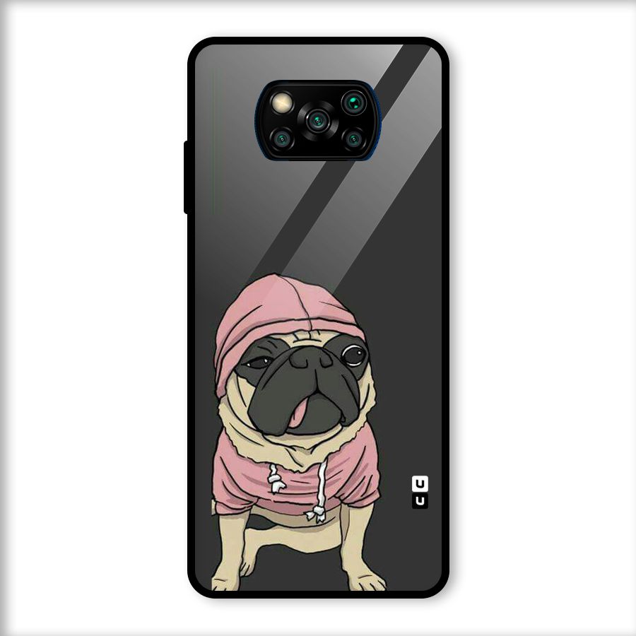Pug Swag Glass Back Case for Poco X3