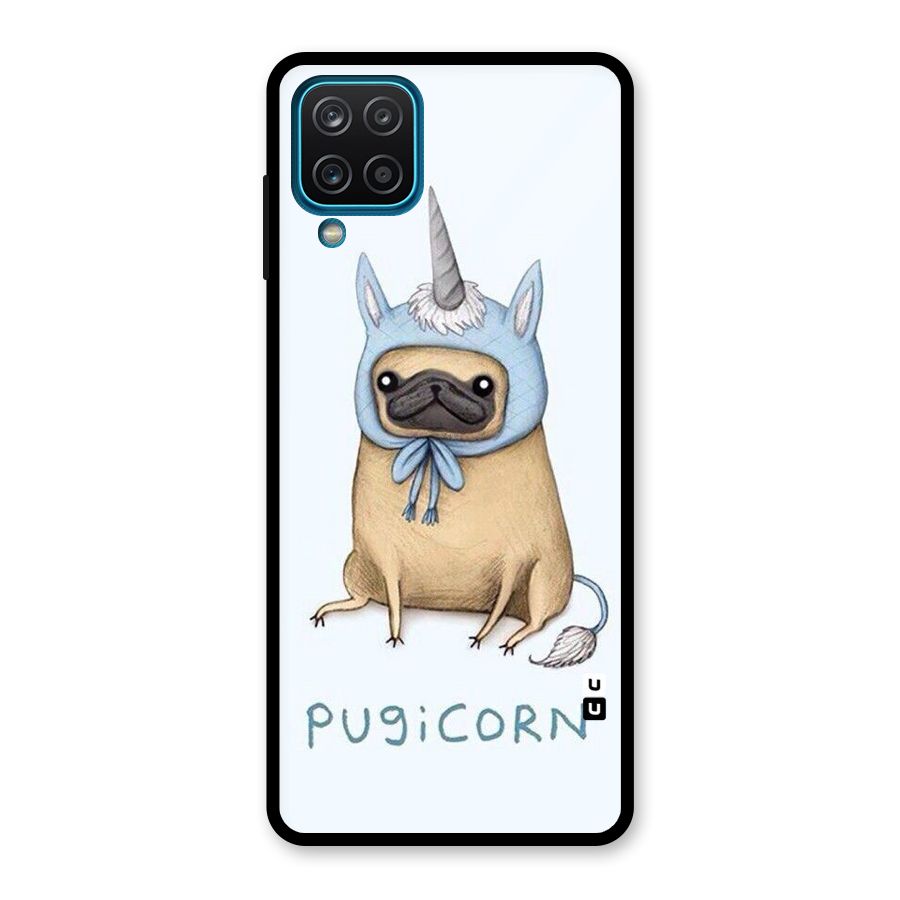 Pugicorn Glass Back Case for Galaxy A12