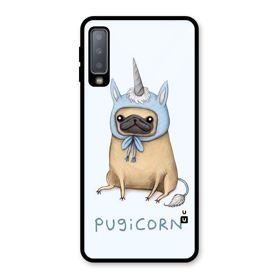 Pugicorn Glass Back Case for Galaxy A7 (2018)