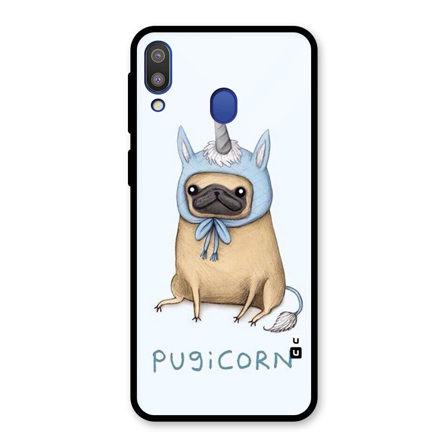 Pugicorn Glass Back Case for Galaxy M20