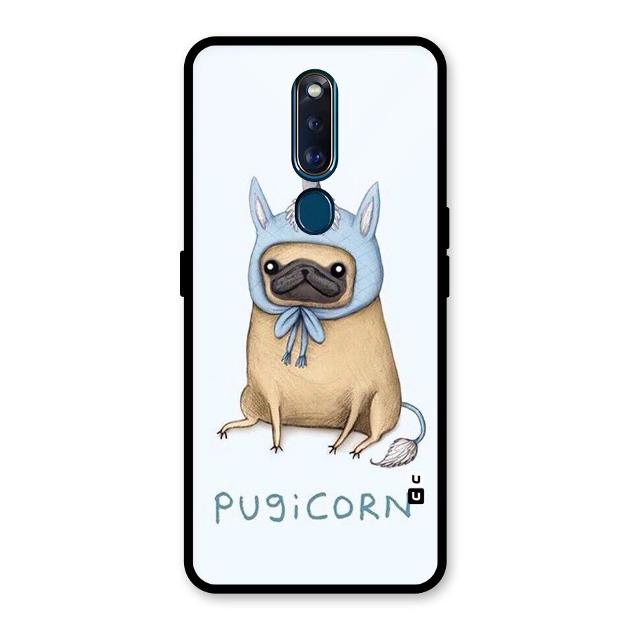 Pugicorn Glass Back Case for Oppo F11 Pro