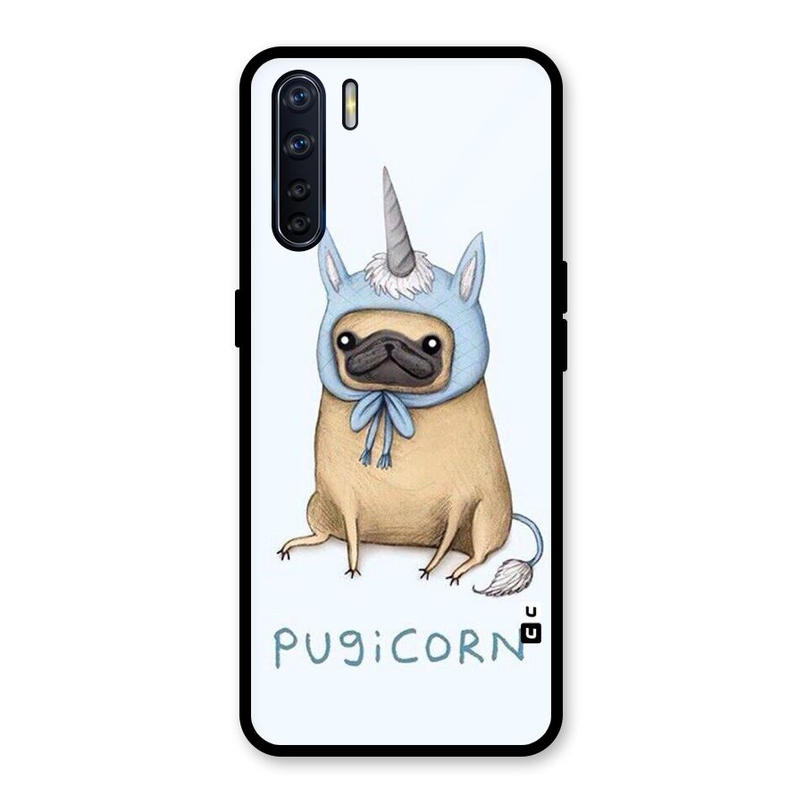 Pugicorn Glass Back Case for Oppo F15