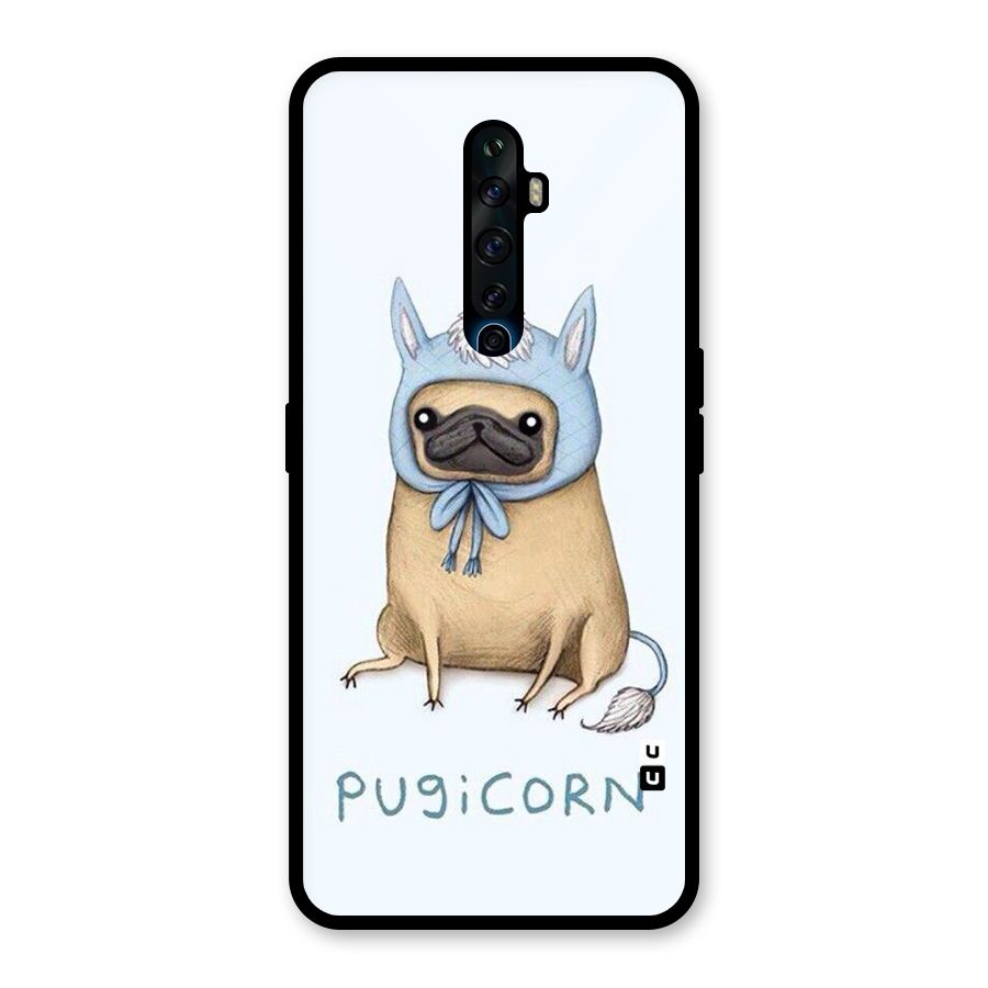 Pugicorn Glass Back Case for Oppo Reno2 Z
