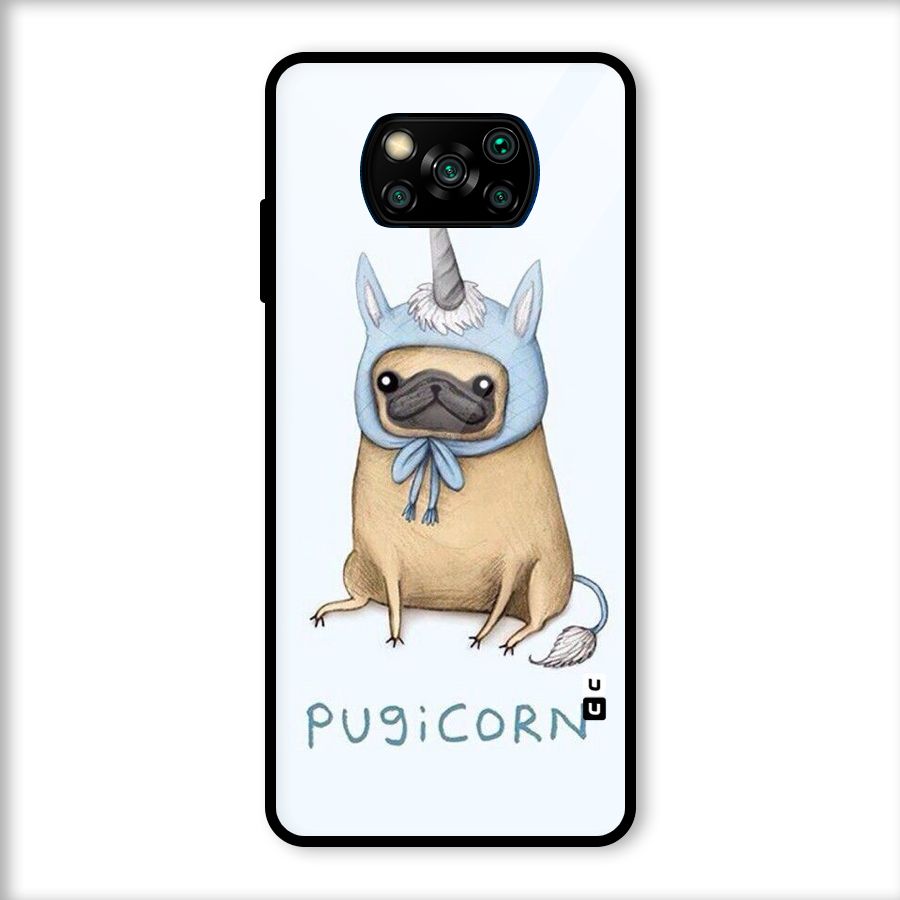 Pugicorn Glass Back Case for Poco X3