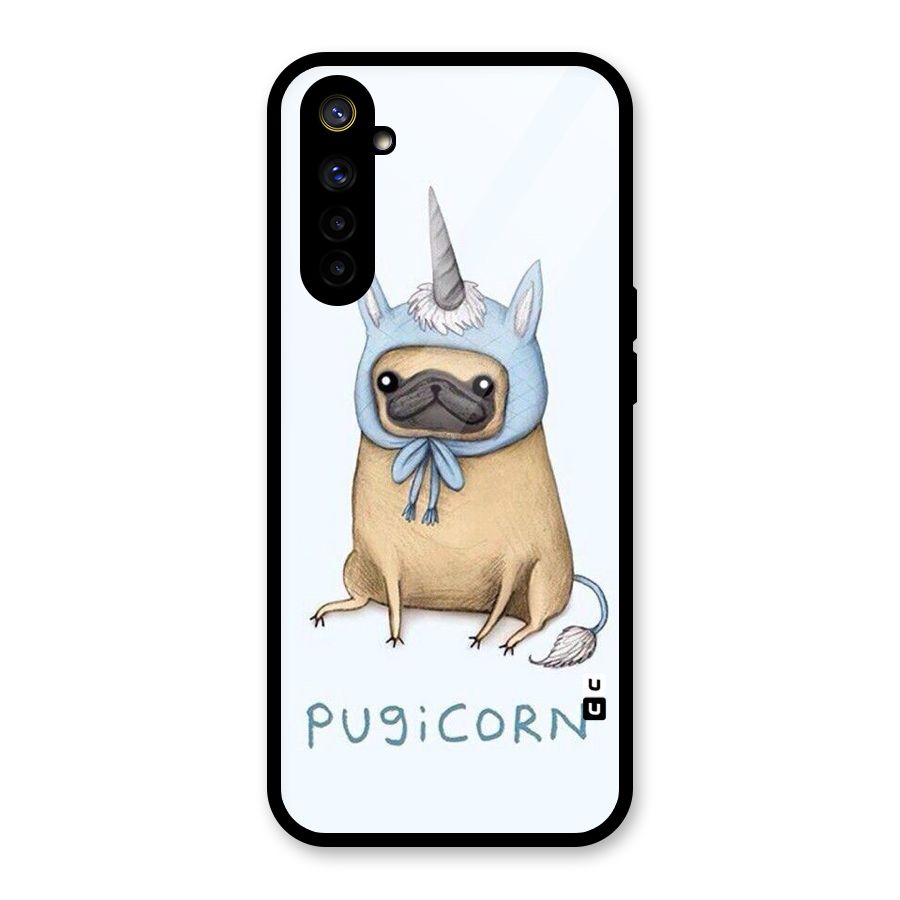 Pugicorn Glass Back Case for Realme 6