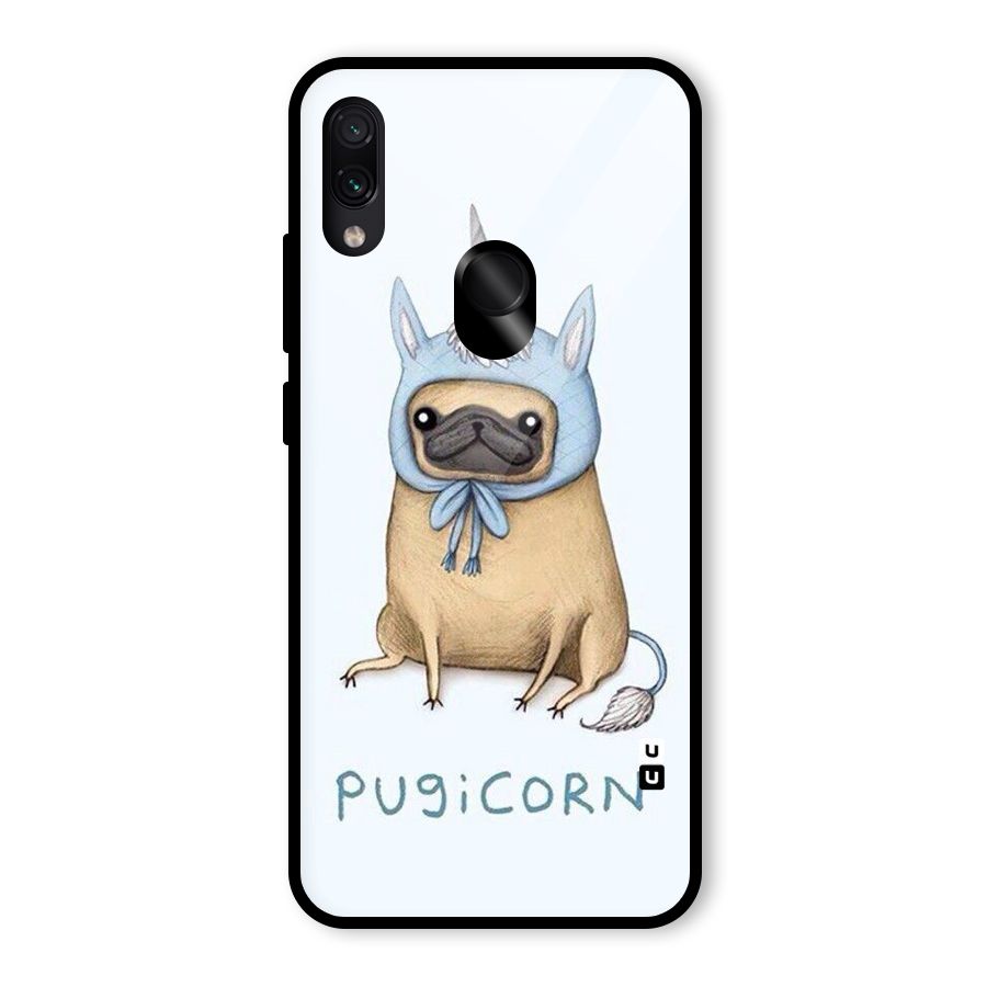 Pugicorn Glass Back Case for Redmi Note 7S