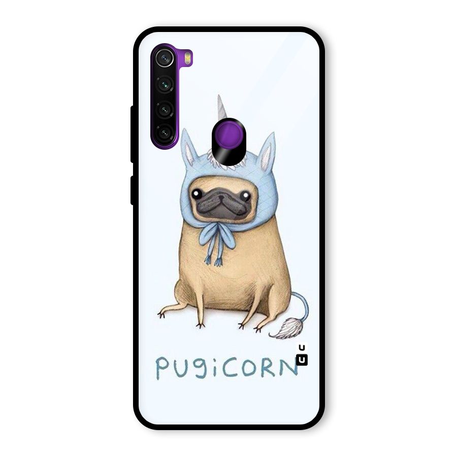 Pugicorn Glass Back Case for Redmi Note 8
