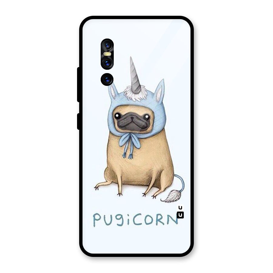 Pugicorn Glass Back Case for Vivo V15 Pro