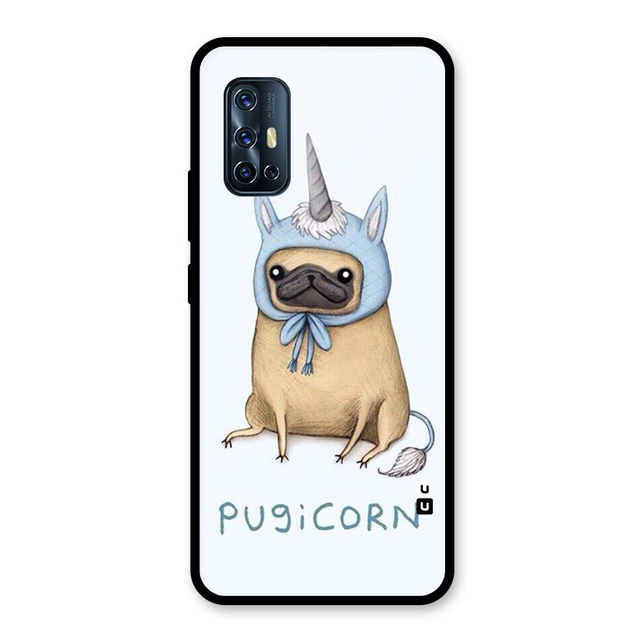 Pugicorn Glass Back Case for Vivo V17
