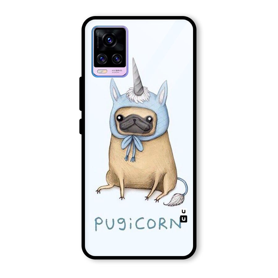 Pugicorn Glass Back Case for Vivo V20 Pro