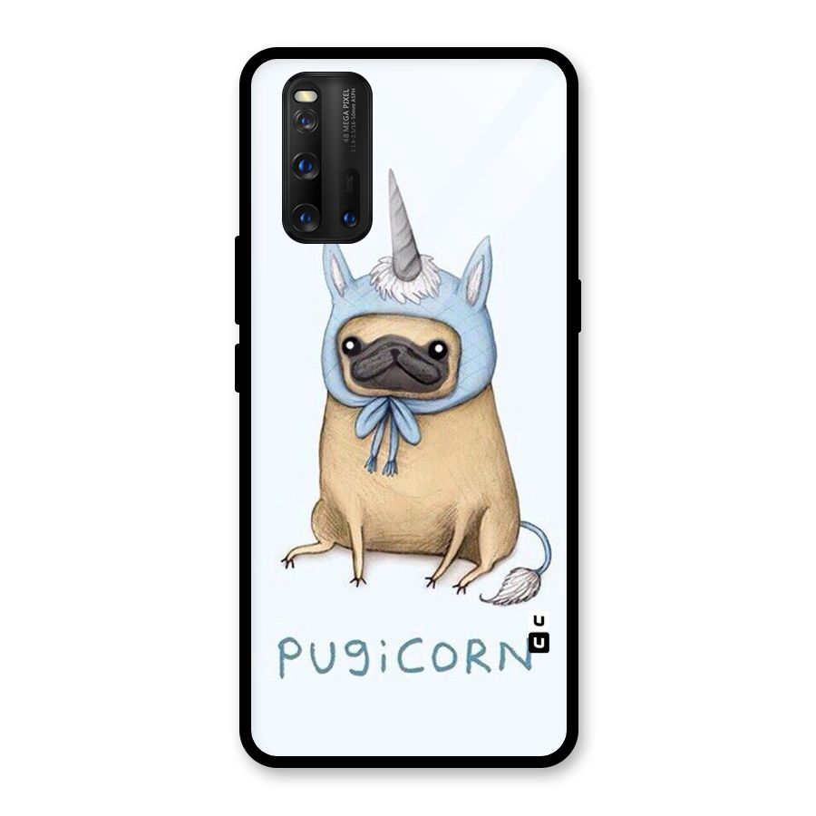 Pugicorn Glass Back Case for Vivo iQOO 3