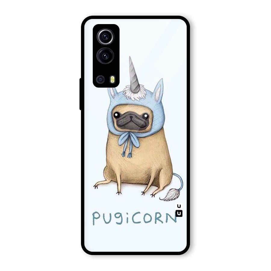 Pugicorn Glass Back Case for Vivo iQOO Z3