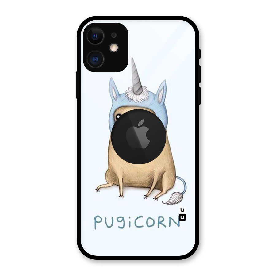 Pugicorn Glass Back Case for iPhone 11 Logo Cut