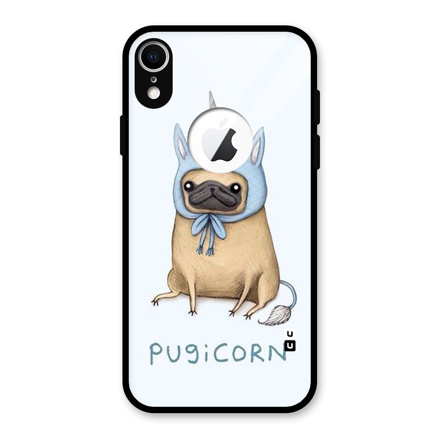 Pugicorn Glass Back Case for iPhone XR Logo Cut