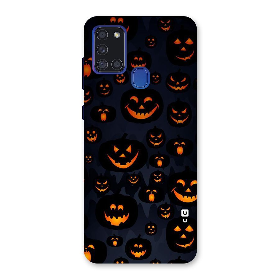 Pumpkin Smile Pattern Back Case for Galaxy A21s