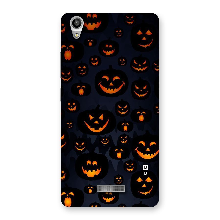 Pumpkin Smile Pattern Back Case for Lava-Pixel-V1