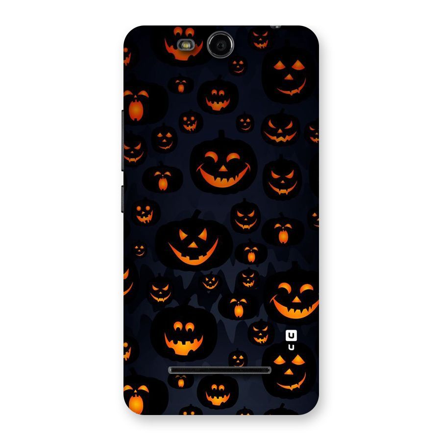 Pumpkin Smile Pattern Back Case for Micromax Canvas Juice 3 Q392