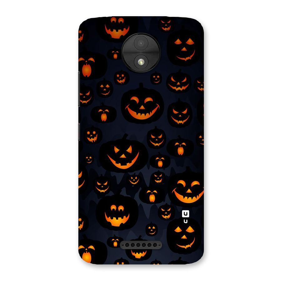 Pumpkin Smile Pattern Back Case for Moto C