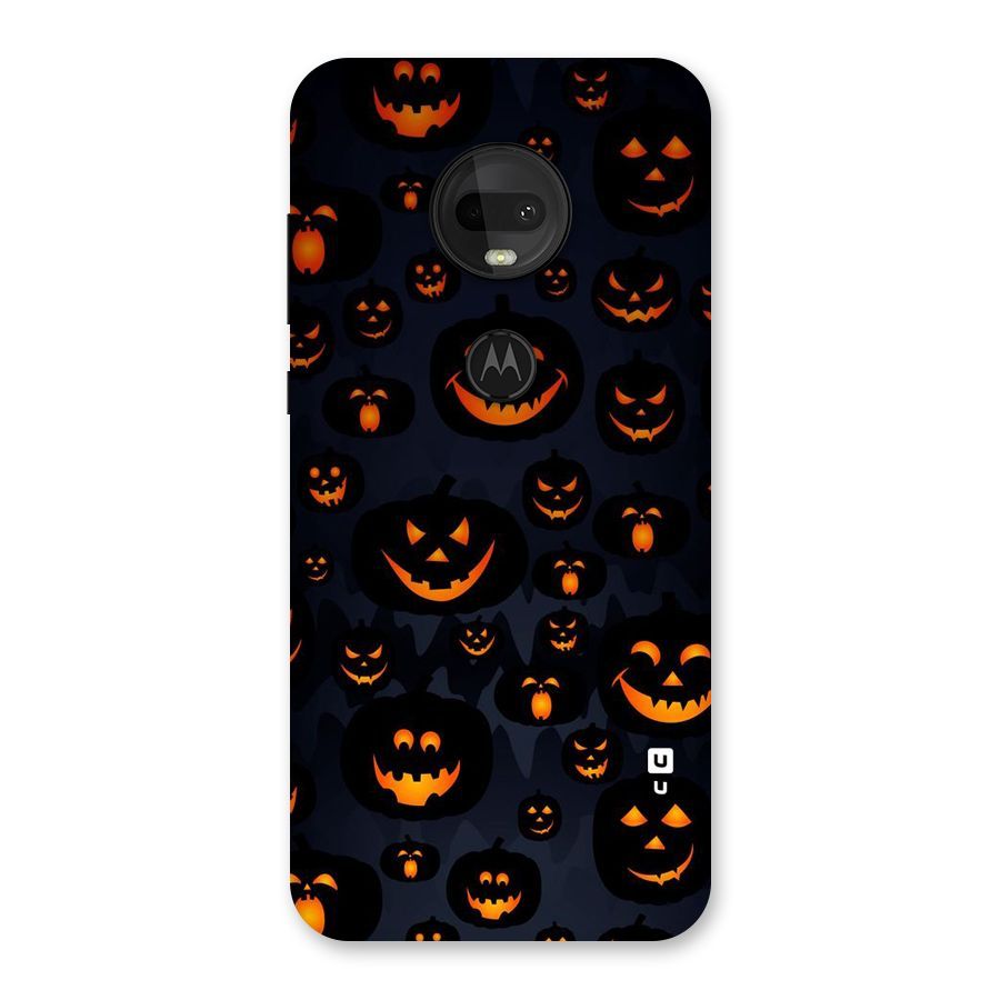 Pumpkin Smile Pattern Back Case for Moto G7