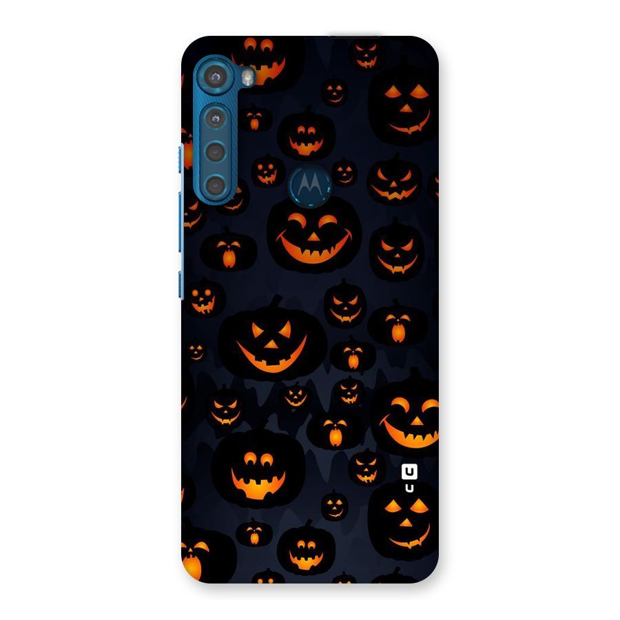 Pumpkin Smile Pattern Back Case for Motorola One Fusion Plus
