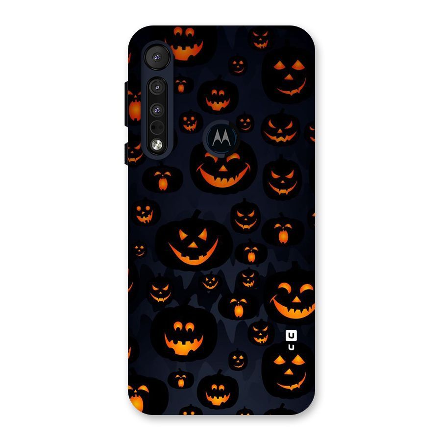 Pumpkin Smile Pattern Back Case for Motorola One Macro