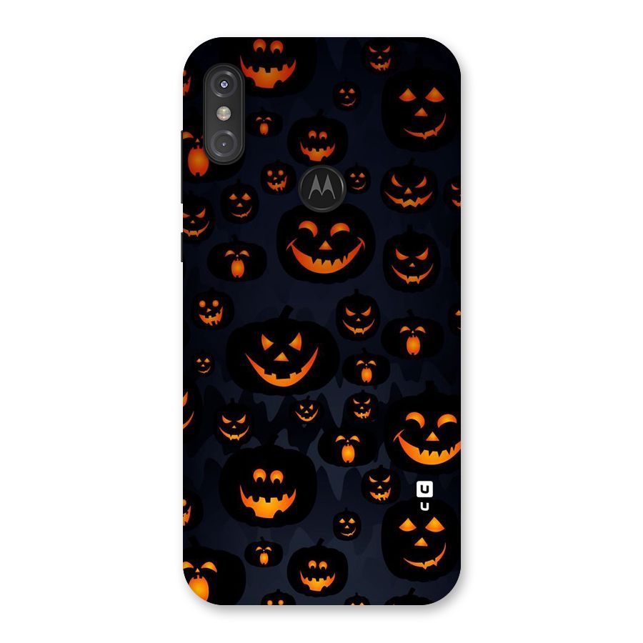 Pumpkin Smile Pattern Back Case for Motorola One Power