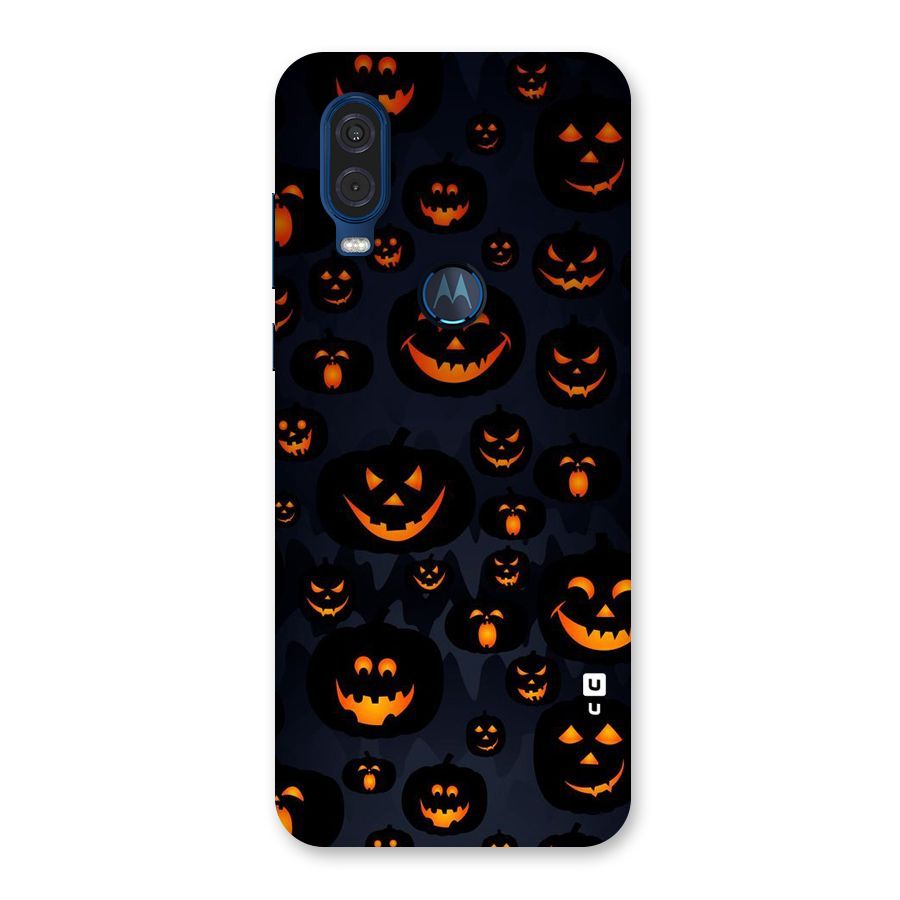 Pumpkin Smile Pattern Back Case for Motorola One Vision