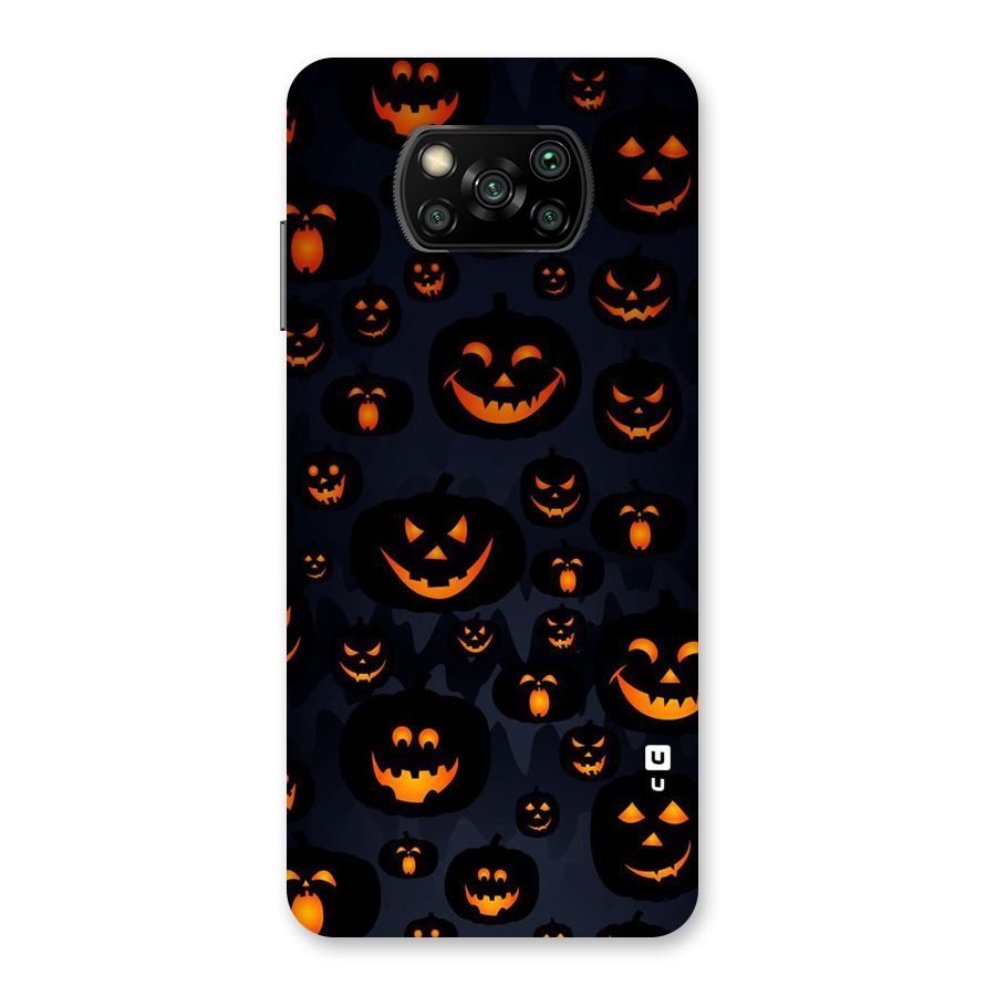 Pumpkin Smile Pattern Back Case for Poco X3