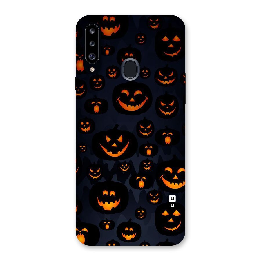 Pumpkin Smile Pattern Back Case for Samsung Galaxy A20s