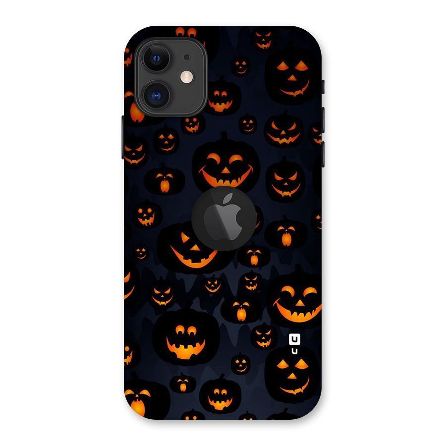 Pumpkin Smile Pattern Back Case for iPhone 11 Logo Cut