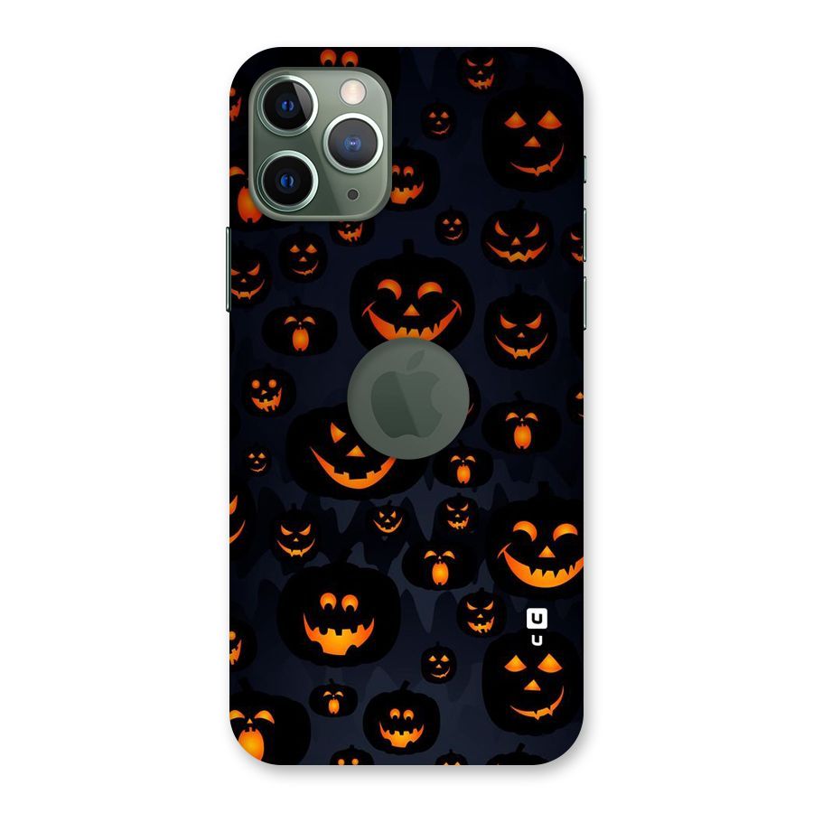 Pumpkin Smile Pattern Back Case for iPhone 11 Pro Logo  Cut