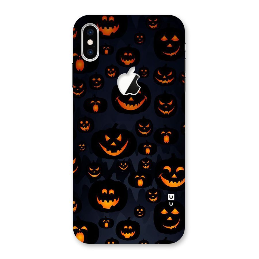 Pumpkin Smile Pattern Back Case for iPhone XS Max Apple Cut