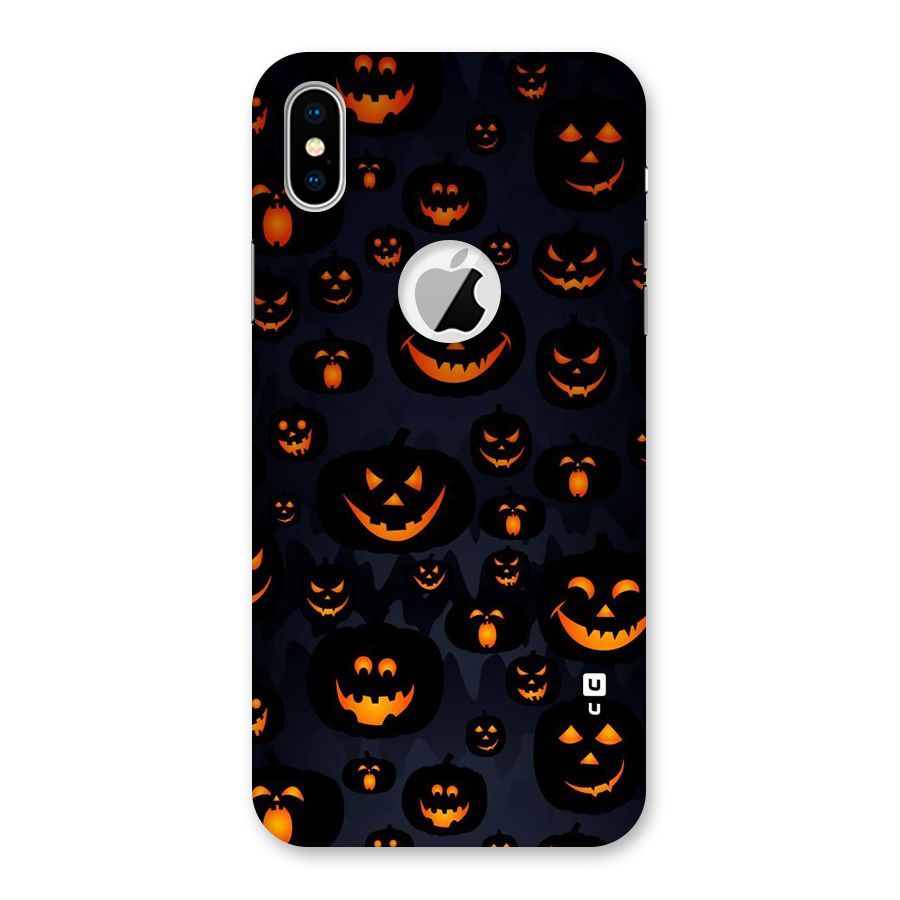 Pumpkin Smile Pattern Back Case for iPhone X Logo Cut