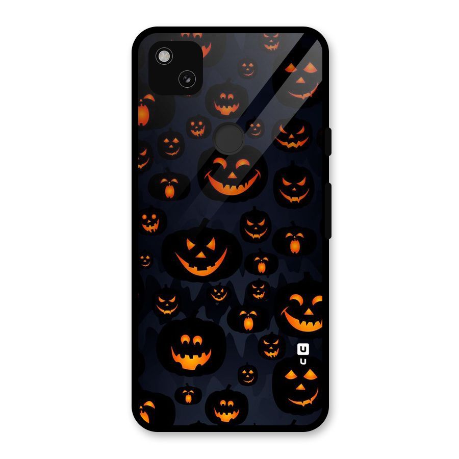 Pumpkin Smile Pattern Glass Back Case for Google Pixel 4a