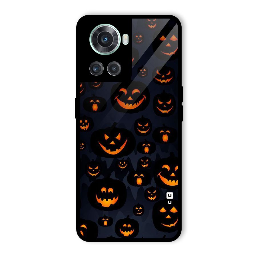 Pumpkin Smile Pattern Glass Back Case for OnePlus 10R