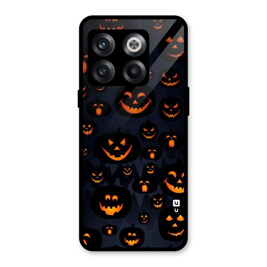 Pumpkin Smile Pattern Glass Back Case for OnePlus 10T