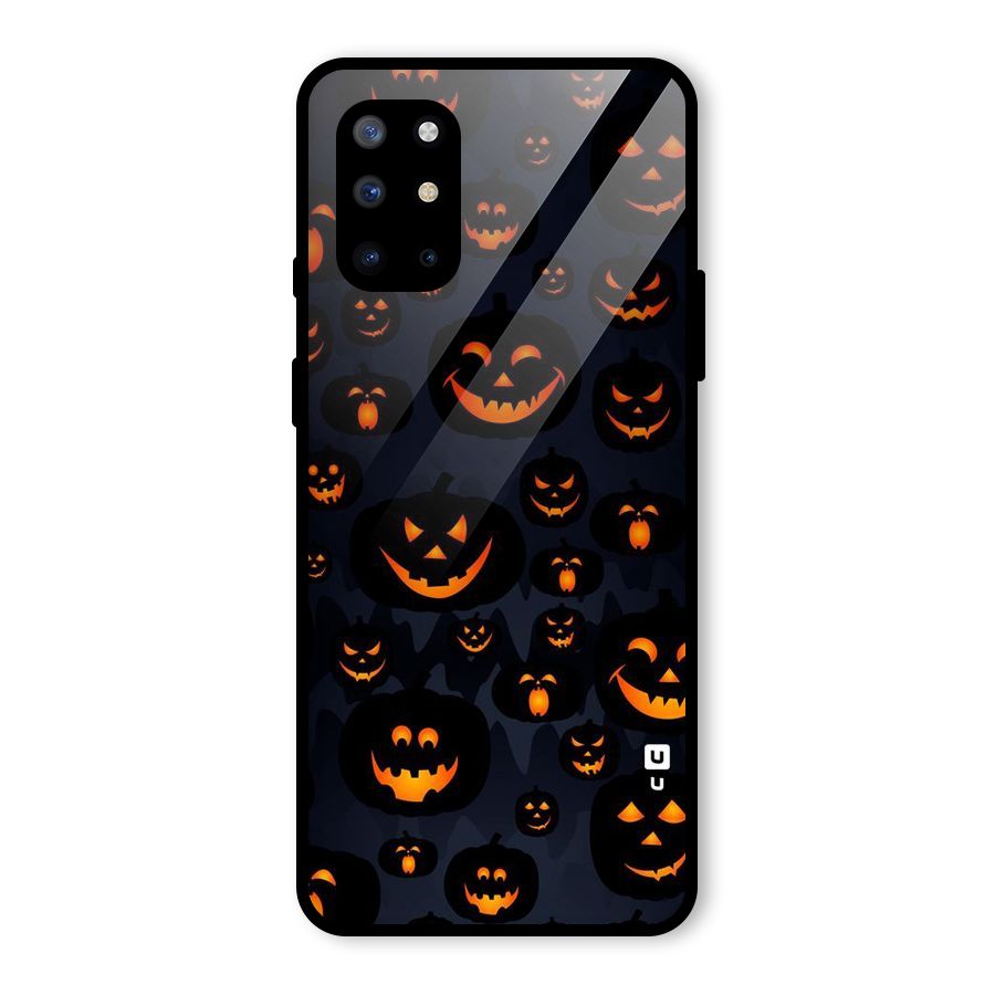 Pumpkin Smile Pattern Glass Back Case for OnePlus 8T
