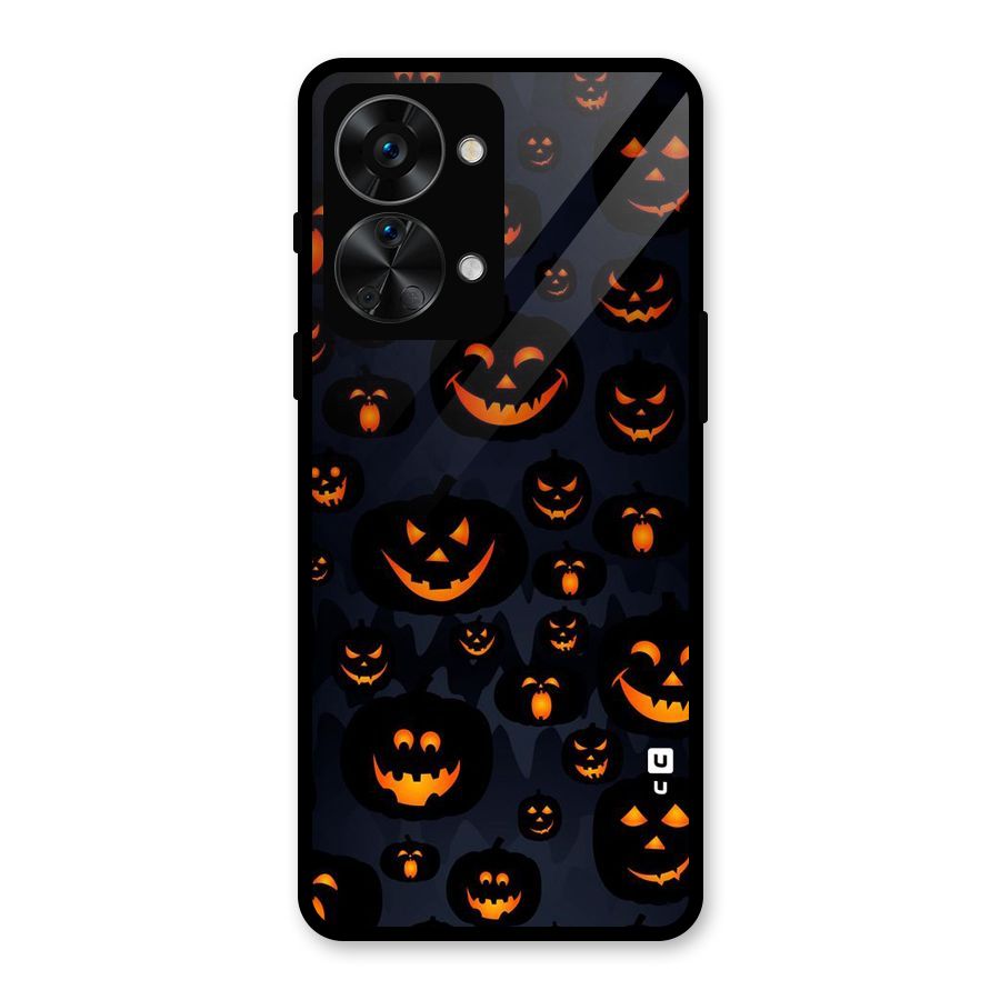 Pumpkin Smile Pattern Glass Back Case for OnePlus Nord 2T