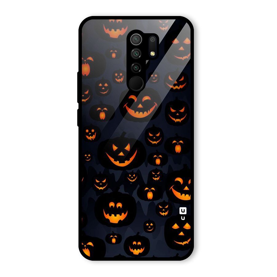 Pumpkin Smile Pattern Glass Back Case for Poco M2