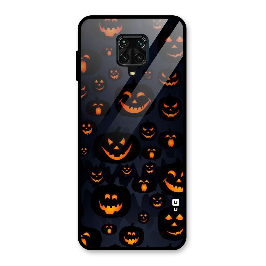 Pumpkin Smile Pattern Glass Back Case for Poco M2 Pro