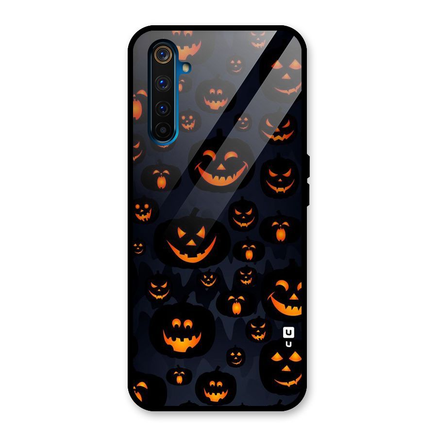 Pumpkin Smile Pattern Glass Back Case for Realme 6 Pro