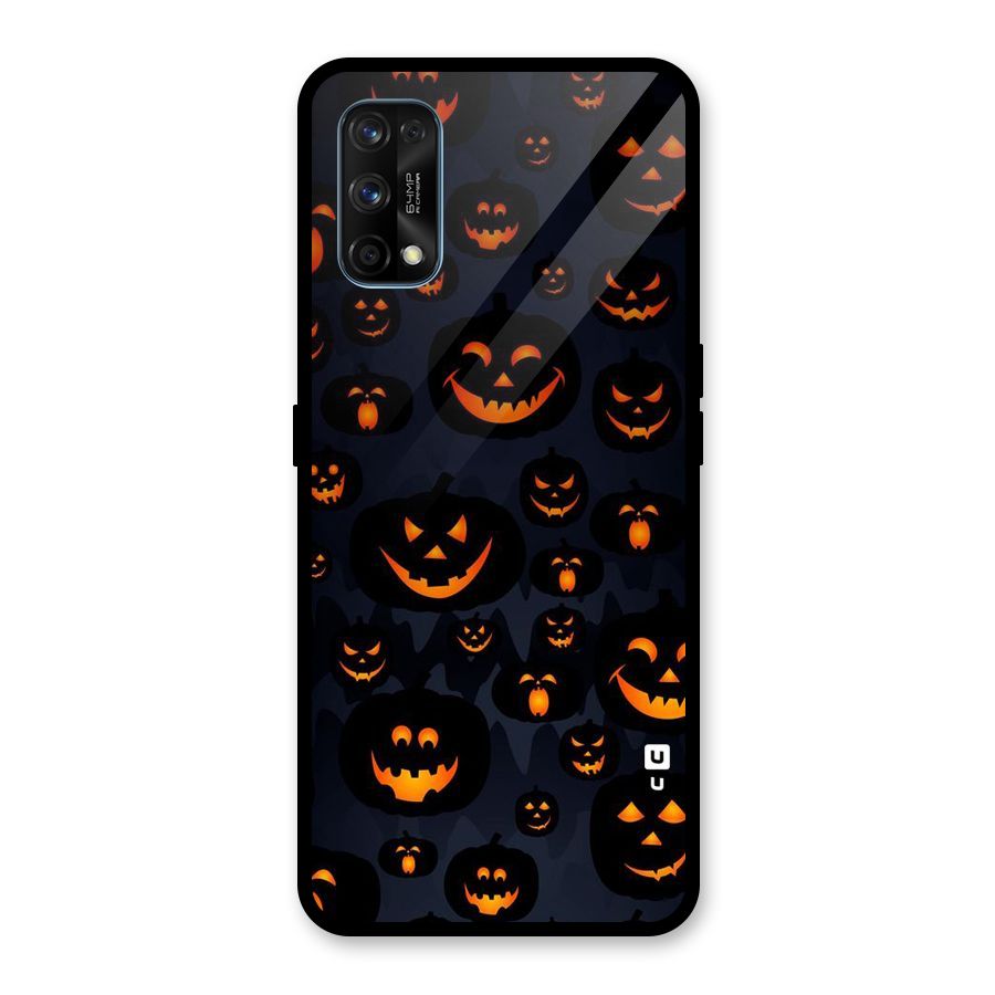 Pumpkin Smile Pattern Glass Back Case for Realme 7 Pro