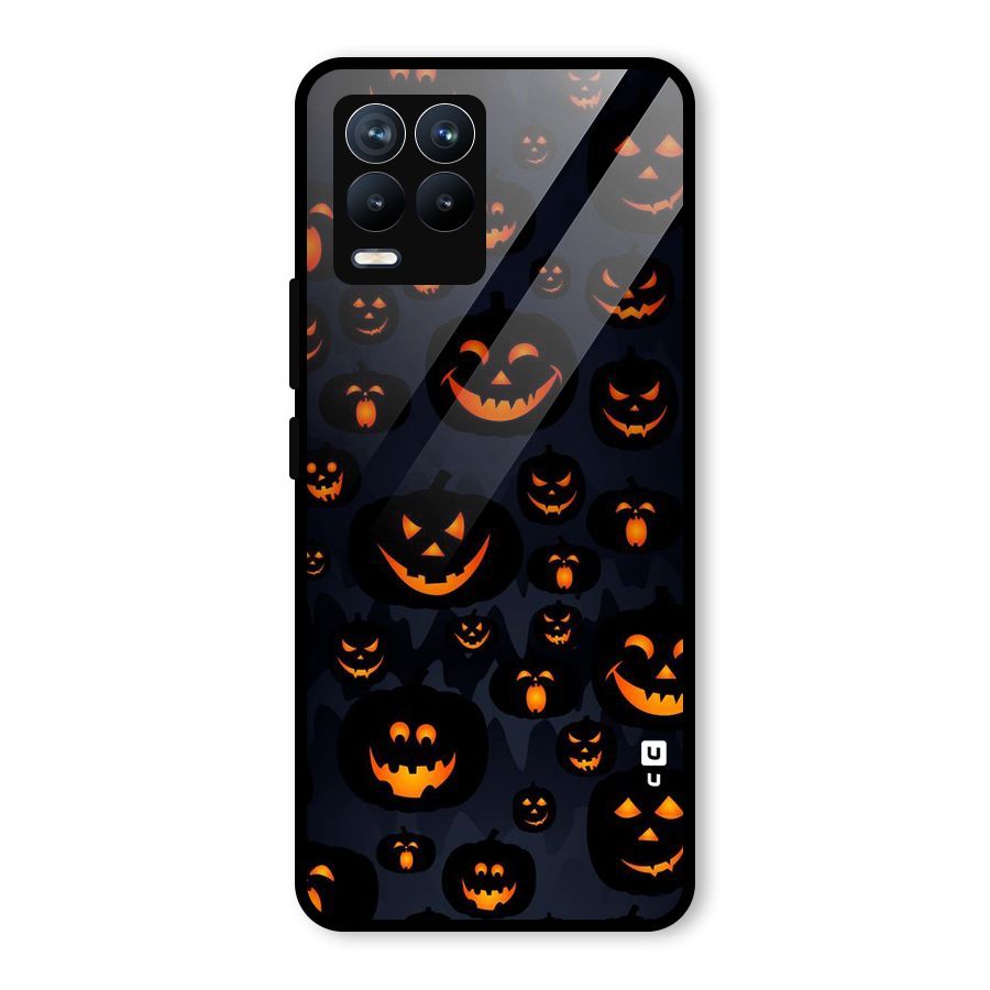 Pumpkin Smile Pattern Glass Back Case for Realme 8 Pro