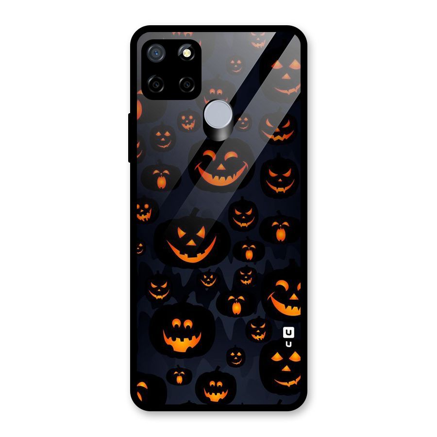 Pumpkin Smile Pattern Glass Back Case for Realme Narzo 20