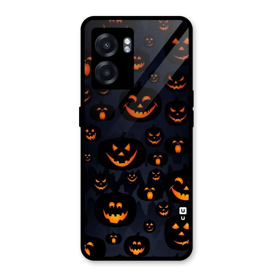 Pumpkin Smile Pattern Glass Back Case for Realme Narzo 50 5G