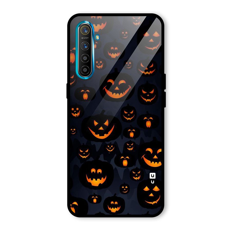 Pumpkin Smile Pattern Glass Back Case for Realme X2