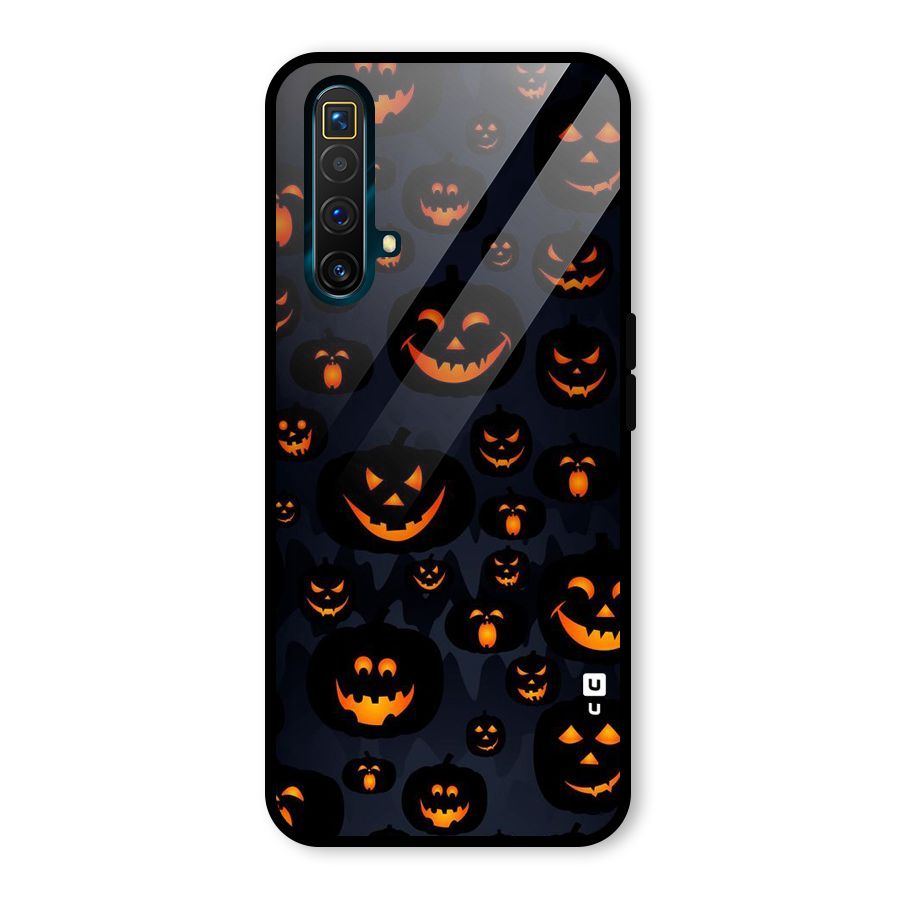 Pumpkin Smile Pattern Glass Back Case for Realme X3