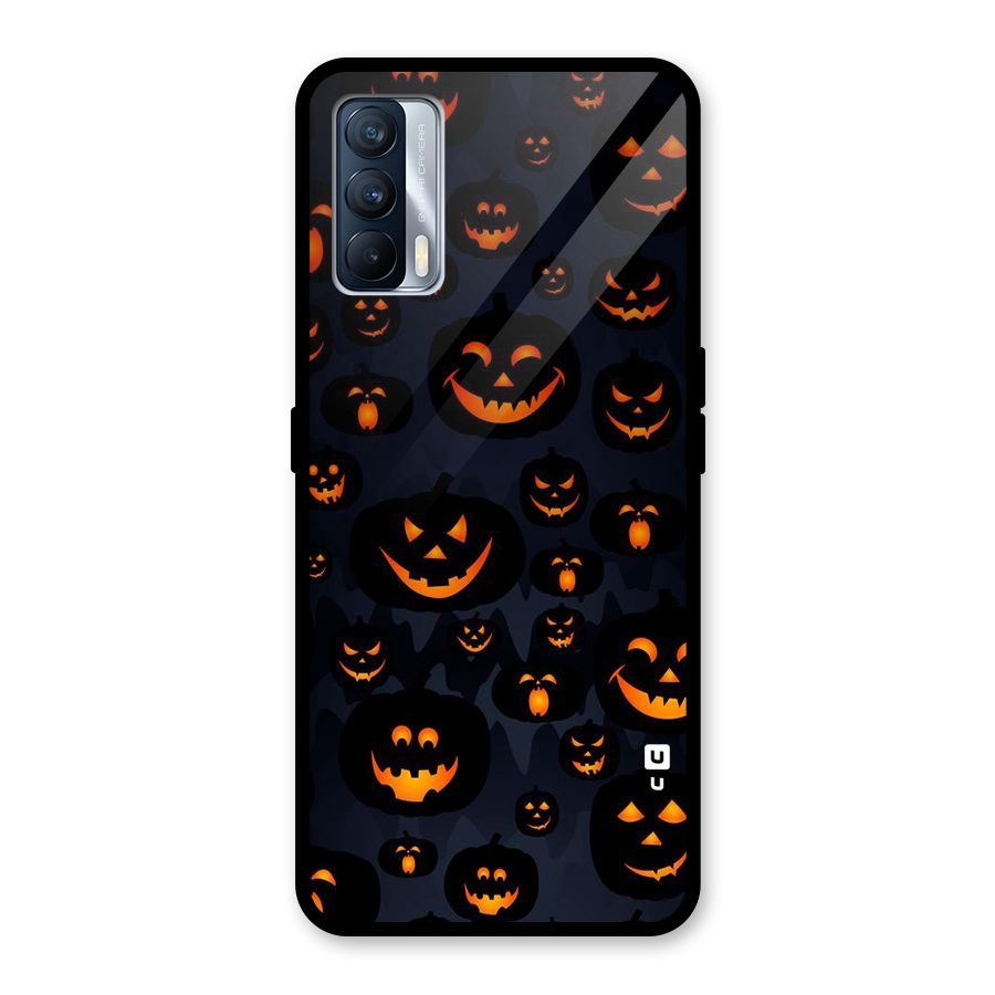 Pumpkin Smile Pattern Glass Back Case for Realme X7