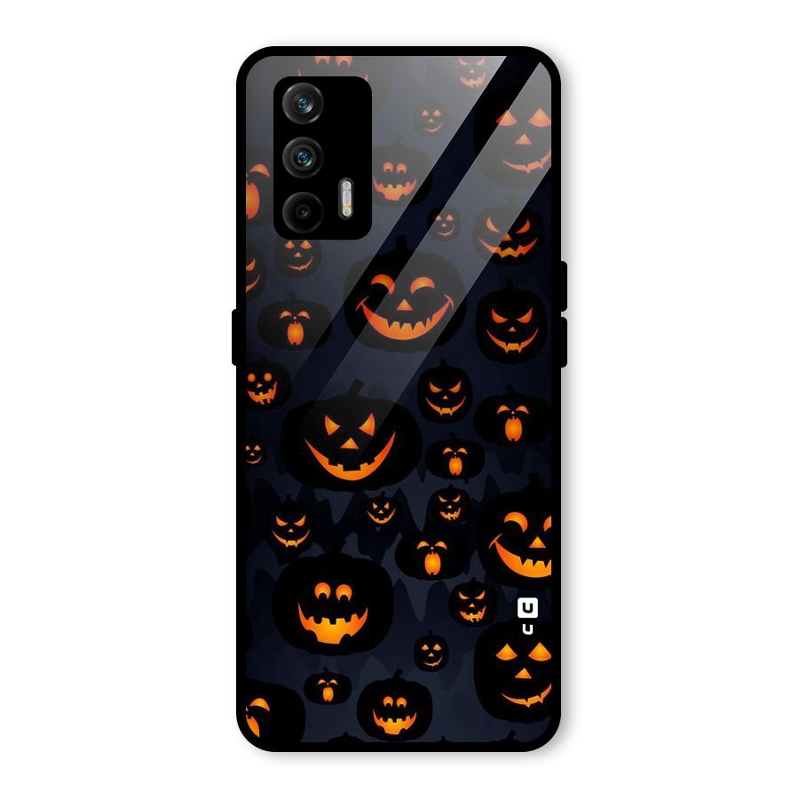 Pumpkin Smile Pattern Glass Back Case for Realme X7 Max